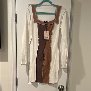 Zara Colorblock Long Sleeve Dress